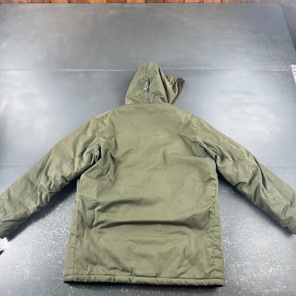 VTG LL Bean Field Jacket Men 44 Army Green Parka 50's 60's Quilt Lined Talon - Picture 8 of 10